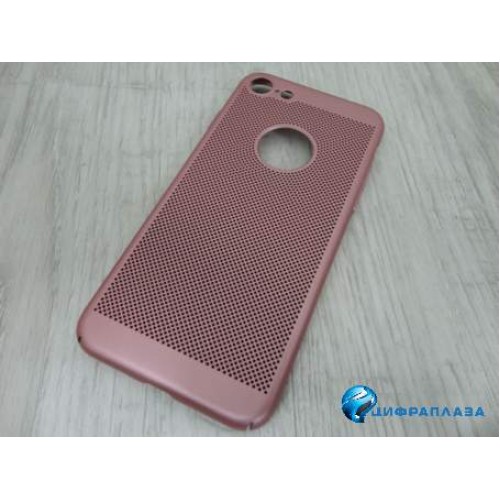 Чехол пластиковый iPhone 7 перфорированный розовый