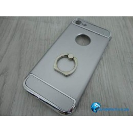 Чехол пластиковый iPhone 7 серебристый с кольцом