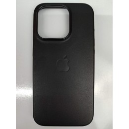 Чехол пластиковый Leather Case MagSafe ORG iPhone 15 Pro черный