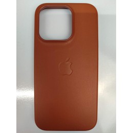 Чехол пластиковый Leather Case MagSafe ORG iPhone 15 Pro коричневый