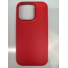 Чехол пластиковый Leather Case MagSafe ORG iPhone 15 Pro красный