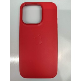 Чехол пластиковый Leather Case MagSafe ORG iPhone 15 Pro красный