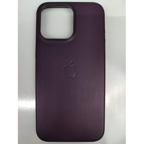 Чехол пластиковый Leather Case MagSafe ORG iPhone 15 Pro Max черничный
