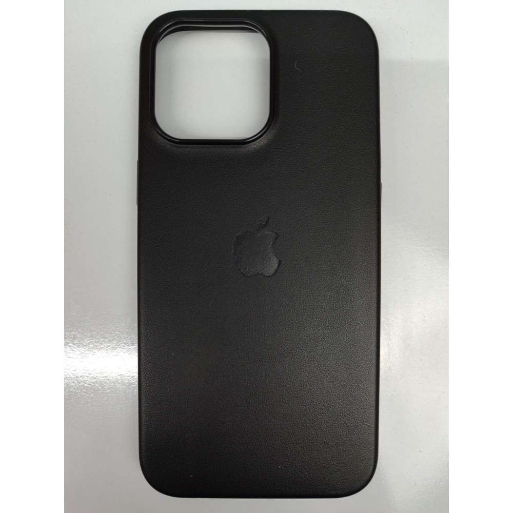 Чехол пластиковый Leather Case MagSafe ORG iPhone 15 Pro Max черный