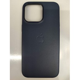 Чехол пластиковый Leather Case MagSafe ORG iPhone 15 Pro Max темно-синий