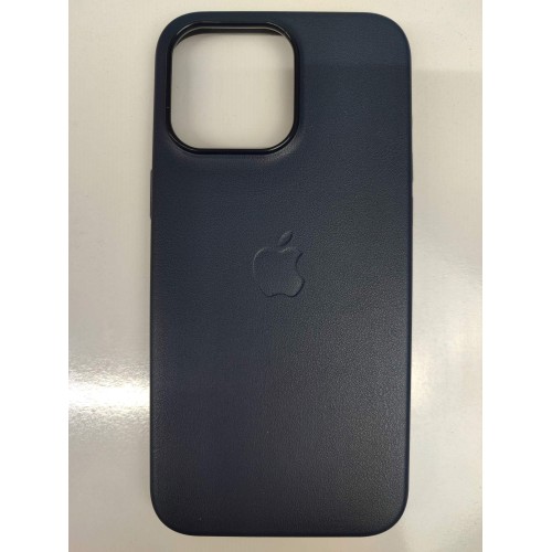 Чехол пластиковый Leather Case MagSafe ORG iPhone 15 Pro Max темно-синий