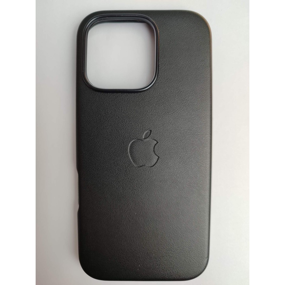 Чехол пластиковый Leather Case MagSafe ORG iPhone 16 Pro черный