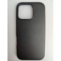 Чехол пластиковый Leather Case MagSafe ORG iPhone 16 Pro черный