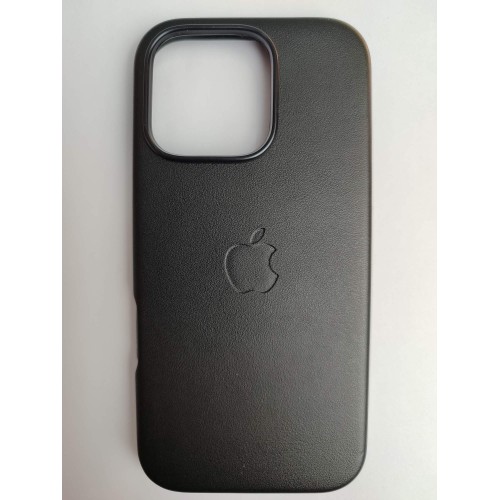 Чехол пластиковый Leather Case MagSafe ORG iPhone 16 Pro черный