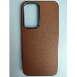Чехол пластиковый Samsung A17/A26 ЭкоКожа с оободком коричневый