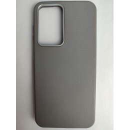 Чехол пластиковый Samsung A17/A26 ЭкоКожа с оободком серый