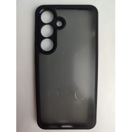 Чехол пластиковый Samsung S25 матовый с окантовкой черный