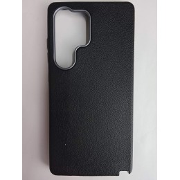 Чехол пластиковый Samsung S25 Ultra ЭкоКожа с ободком черный