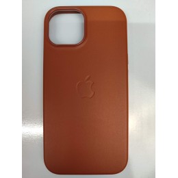 Чехол пластиковый Silicone Case ORG iPhone 15 Leather Case MagSafe коричневый