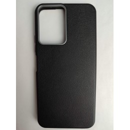 Чехол пластиковый Tecno Spark Go 2/Spark 40C/Smart 10 ЭкоКожа с оободком черный