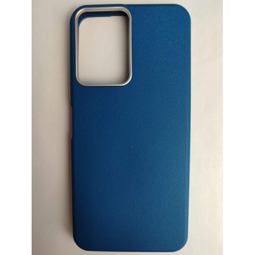 Чехол пластиковый Tecno Spark Go 2/Spark 40C/Smart 10 ЭкоКожа с оободком синий