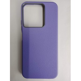 Чехол пластиковый Xiaomi Redmi 15C/POCO C85 ЭкоКожа с ободком сиреневый