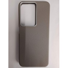 Чехол пластиковый Xiaomi Redmi 15C/POCO C85 ЭкоКожа с оободком серый