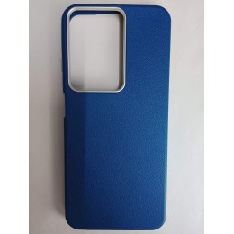 Чехол пластиковый Xiaomi Redmi 15C/POCO C85 ЭкоКожа с оободком синий