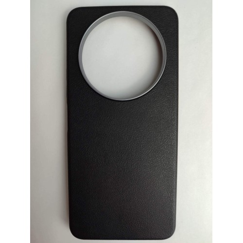 Чехол пластиковый Xiaomi Redmi А3/A3X/POCO C61 ЭкоКожа с оободком черный