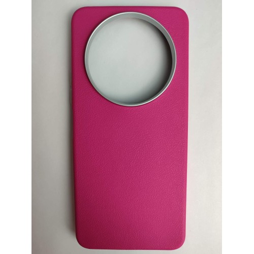 Чехол пластиковый Xiaomi Redmi А3/A3X/POCO C61 ЭкоКожа с оободком фуксия