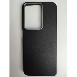 Чехол пластиковый Xiaomi Redmi A5/POCO C71 ЭкоКожа с оободком черный