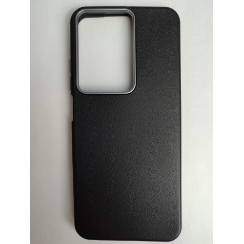 Чехол пластиковый Xiaomi Redmi A5/POCO C71 ЭкоКожа с оободком черный