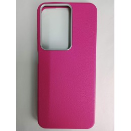 Чехол пластиковый Xiaomi Redmi A5/POCO C71 ЭкоКожа с оободком фуксия