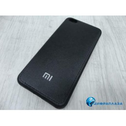 Чехол Premium силикон с кожаной вставкой Xiaomi Mi5C черный