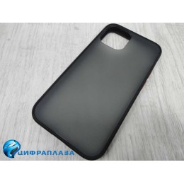 Чехол силикон-пластик iPhone 12 Mini Shockproof черно-красный