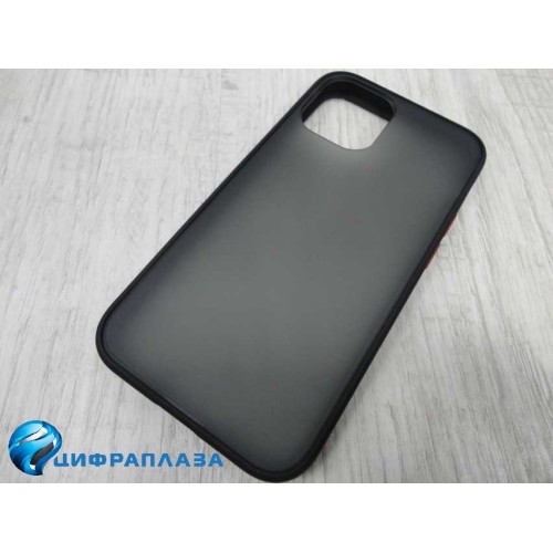 Чехол силикон-пластик iPhone 12 Mini Shockproof черно-красный