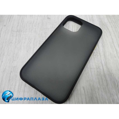 Чехол силикон-пластик iPhone 12 Mini Shockproof черно-желтый