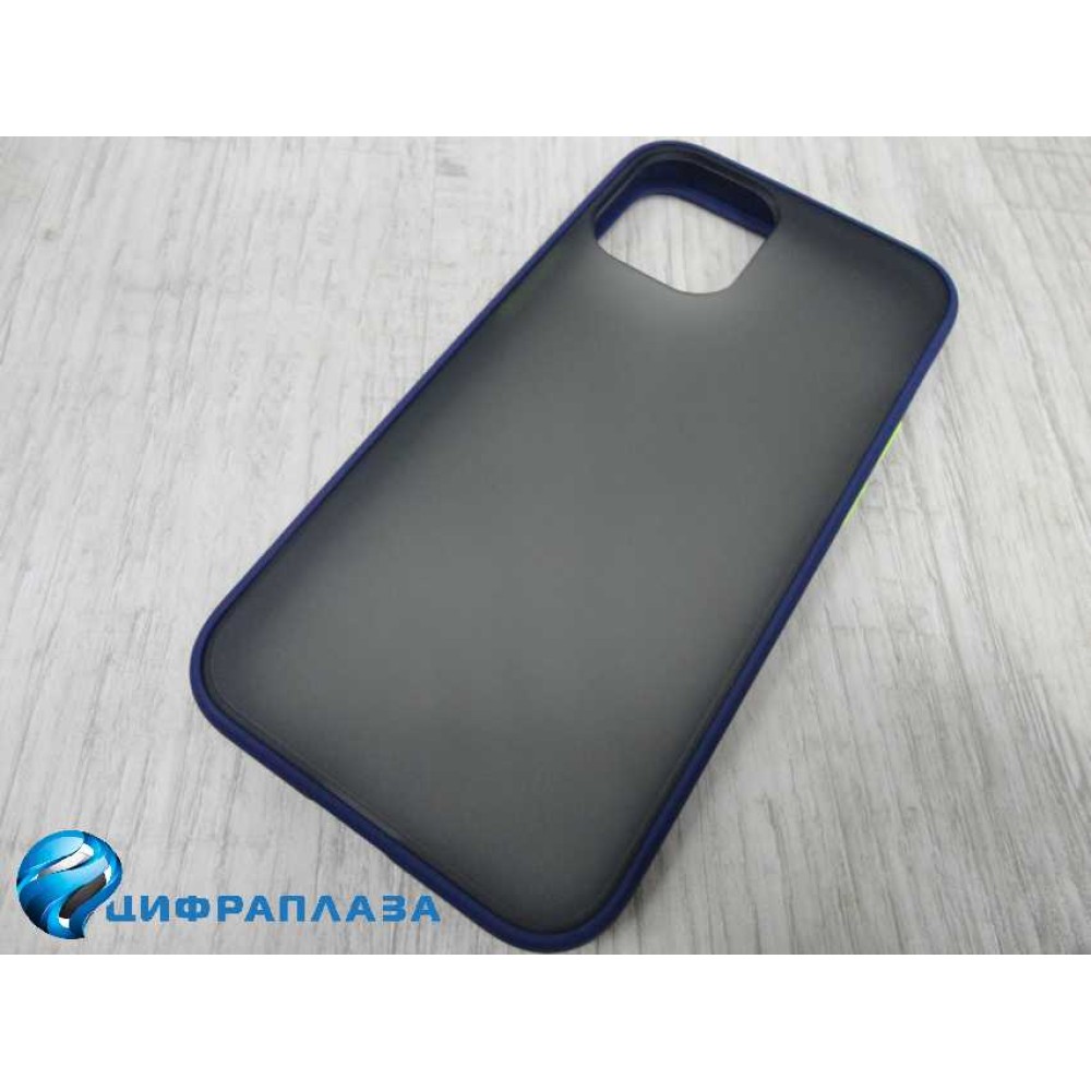 Чехол силикон-пластик iPhone 12 Mini Shockproof сине-зеленый