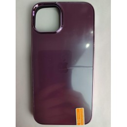Чехол силикон-пластик iPhone 13 матовый с логотипом фиолетовый (02)
