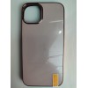 Чехол силикон-пластик iPhone 13 матовый с логотипом розовый