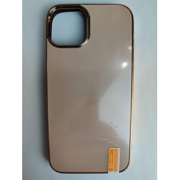 Чехол силикон-пластик iPhone 13 матовый с логотипом золотой