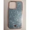 Чехол силикон-пластик iPhone 13 Pro цветной гранит голубой
