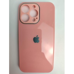 Чехол силикон-пластик iPhone 13 Pro глянец с логотипом розовый