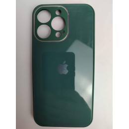 Чехол силикон-пластик iPhone 13 Pro глянец с логотипом темно-зеленый