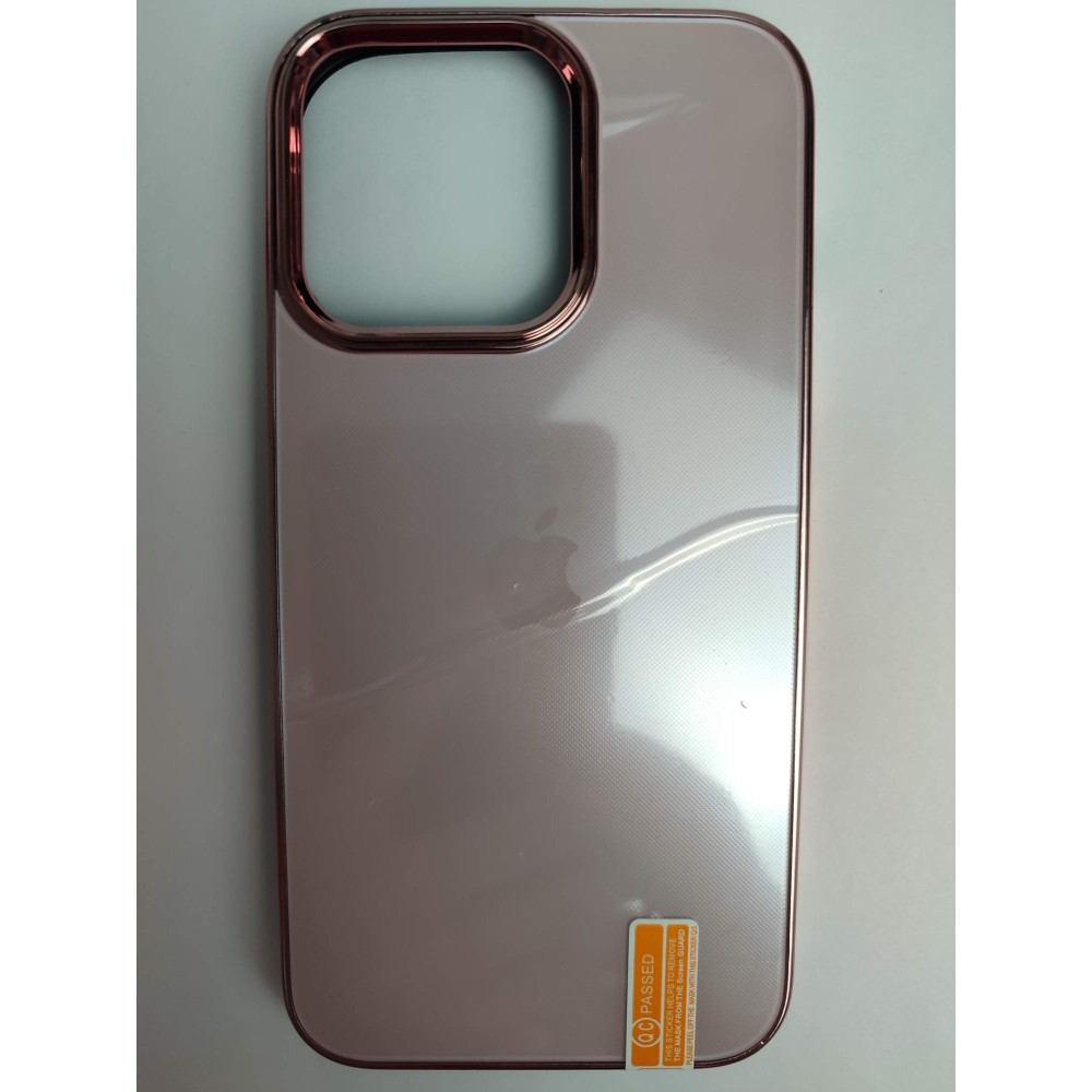 Чехол силикон-пластик iPhone 13 Pro матовый с логотипом розовый