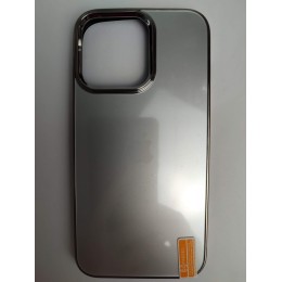 Чехол силикон-пластик iPhone 13 Pro матовый с логотипом светло-серый