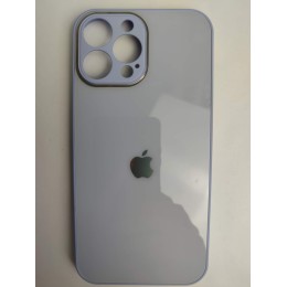 Чехол силикон-пластик iPhone 13 Pro Max глянец с логотипом бледно-сиреневый