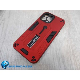 Чехол силикон-пластик iPhone 13 Pro Max противоударный с подставкой красный (01)