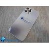 Чехол силикон-пластик iPhone 13 Pro Max стеклянные с логотипом и защитой камеры серый