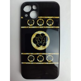 Чехол силикон-пластик iPhone 13 стеклянный с рисунком (01)