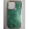 Чехол силикон-пластик iPhone 14 цветной гранит зеленый