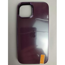 Чехол силикон-пластик iPhone 14 матовый с логотипом фиолетовый (02)