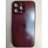 Чехол силикон-пластик iPhone 15 Pro Max стеклянный матовый с логотипом бордовый