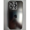 Чехол силикон-пластик iPhone 15 Pro стеклянный матовый с логотипом серый