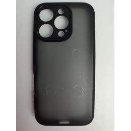 Чехол силикон-пластик iPhone 16 Pro матовый с окантовкой черный